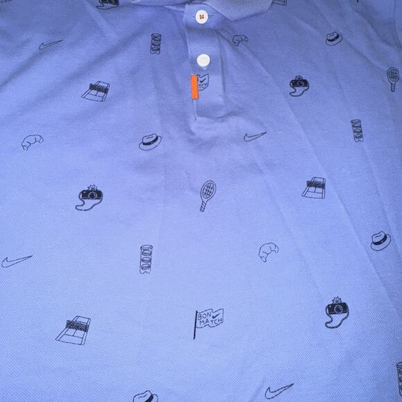 NIKE DRI FIT Tennis POLO SHIRT L Blue - Picture 8 of 10